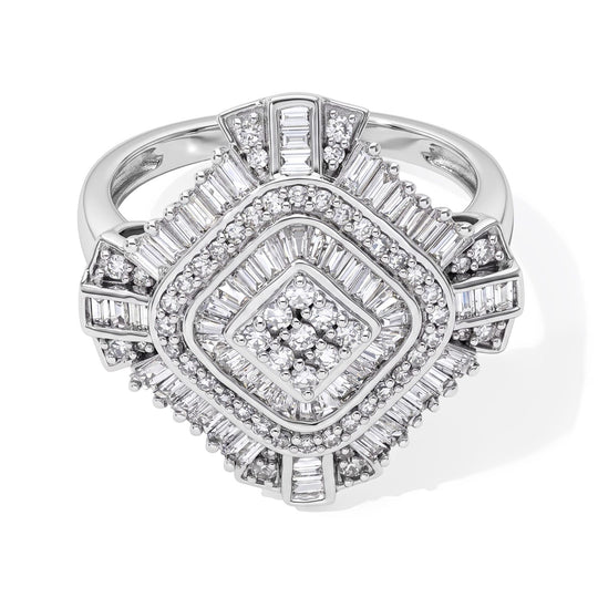 LUXURIANT DIAMOND - Lab Grown Diamant SI-GH Ring 925 Silber 750 Gelbgold vermeil (Größe 18.00)  ca. 0,98 ct