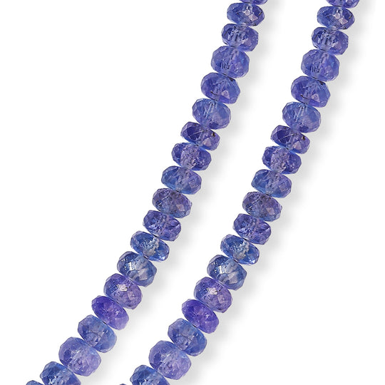 D'Joy AAA Tansanit Halskette ca. 45 cm 925 Silber Rhodiniert ca. 96,00 ct.
