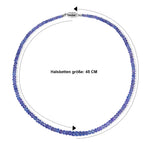D'Joy AAA Tansanit Halskette ca. 45 cm 925 Silber Rhodiniert ca. 96,00 ct.