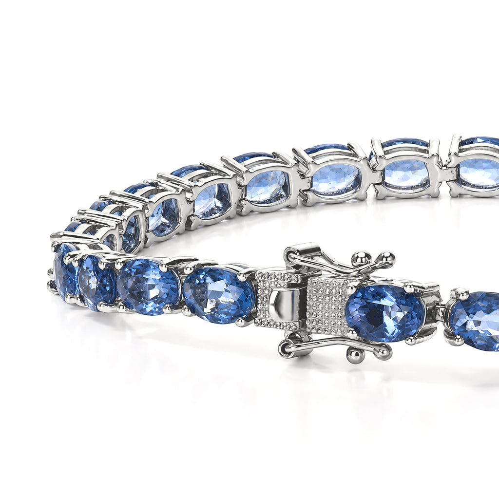D'Joy Farbwechsel Fluorit Armband (10-15 Werktage Lieferzeit) ca. 19 cm 925 Silber Rhodiniert ca. 26,93 ct.