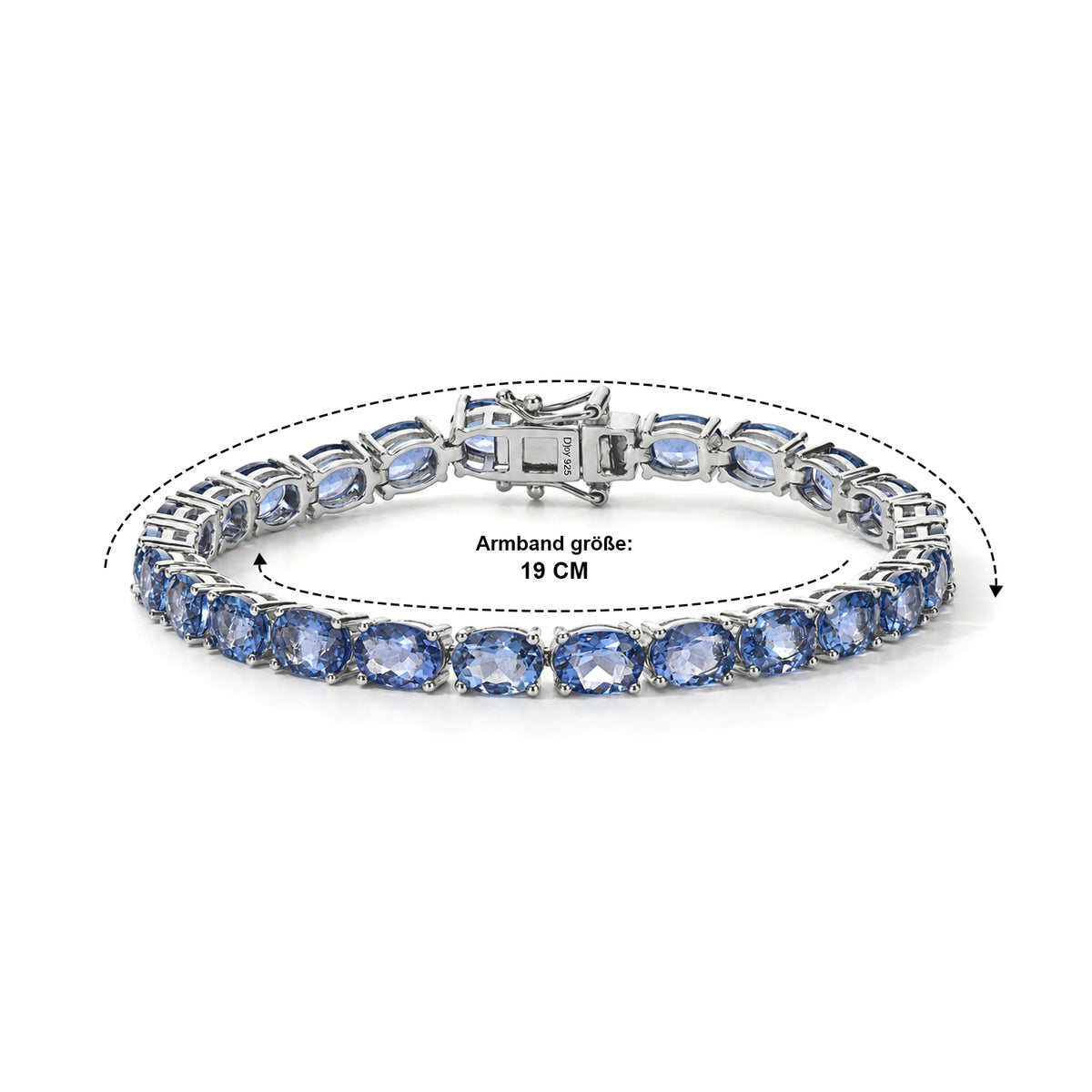 D'Joy Farbwechsel Fluorit Armband (10-15 Werktage Lieferzeit) ca. 19 cm 925 Silber Rhodiniert ca. 26,93 ct.