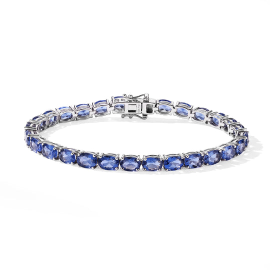 D'Joy Farbwechsel Fluorit Armband  ca. 18 cm 925 Silber Rhodiniert ca. 26,52 ct.
