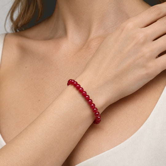 Lab Grown Rubin Armband 18 cm  ca. 60.00 ct