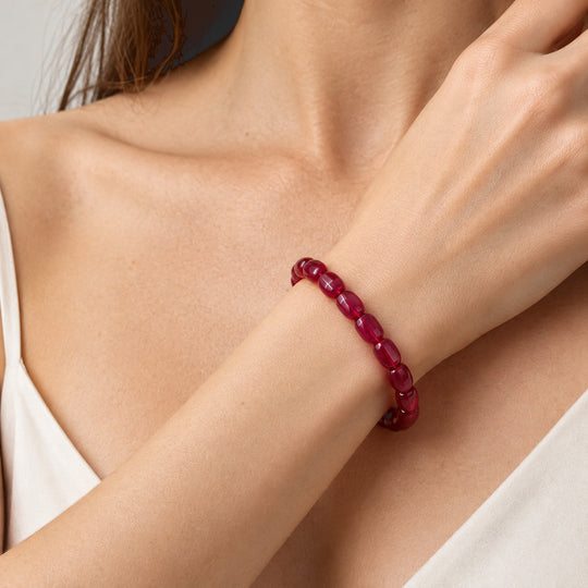 Lab Grown Rubin Armband 18 cm  ca. 45.00 ct