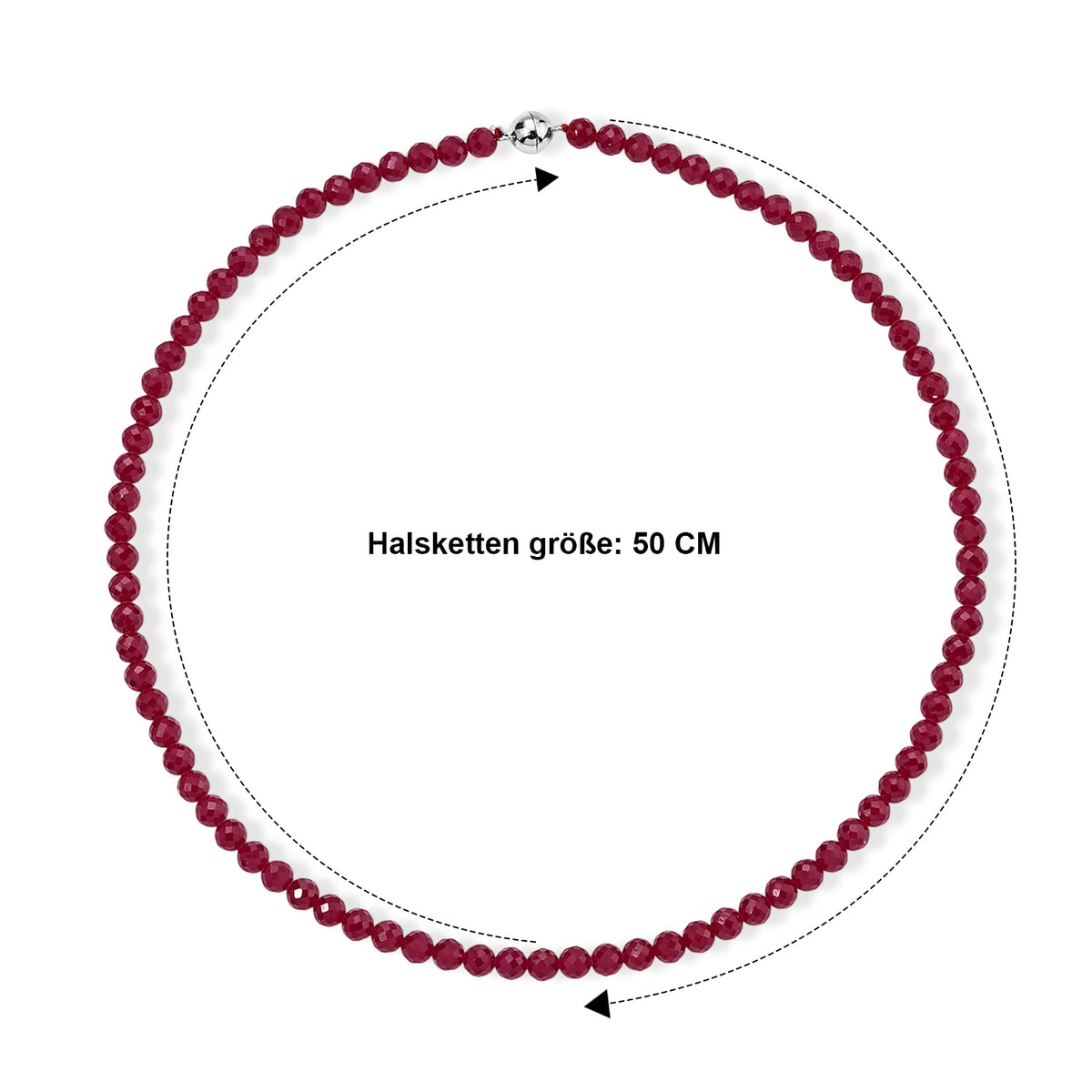D'Joy Lab Grown Rubin Halskette (10-15 Werktage Lieferzeit) ca. 50 cm 925 Silber Rhodiniert ca. 170.00 ct