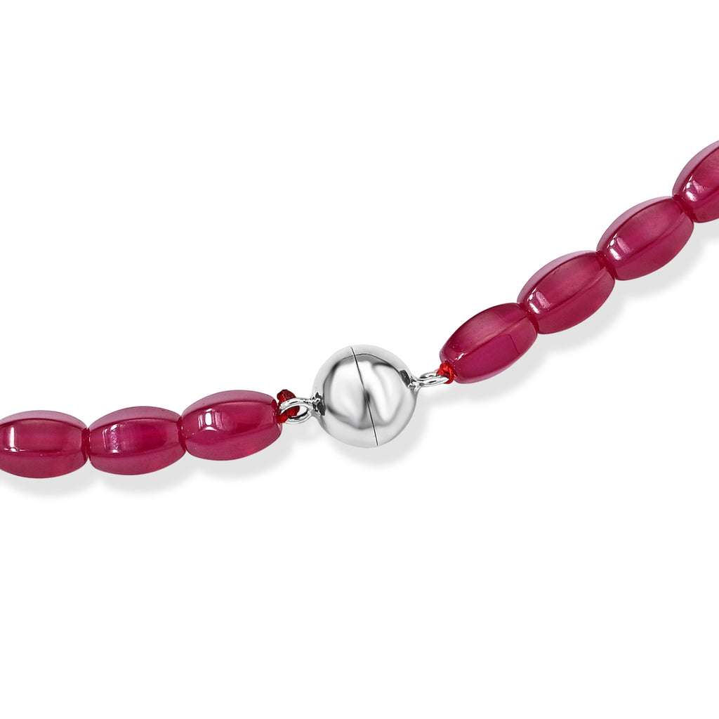 D'Joy Lab Grown Rubin SGL zertifiziert Halskette (8-13 Werktage Lieferzeit) ca. 50 cm 925 Silber Rhodiniert ca. 140.00 ct