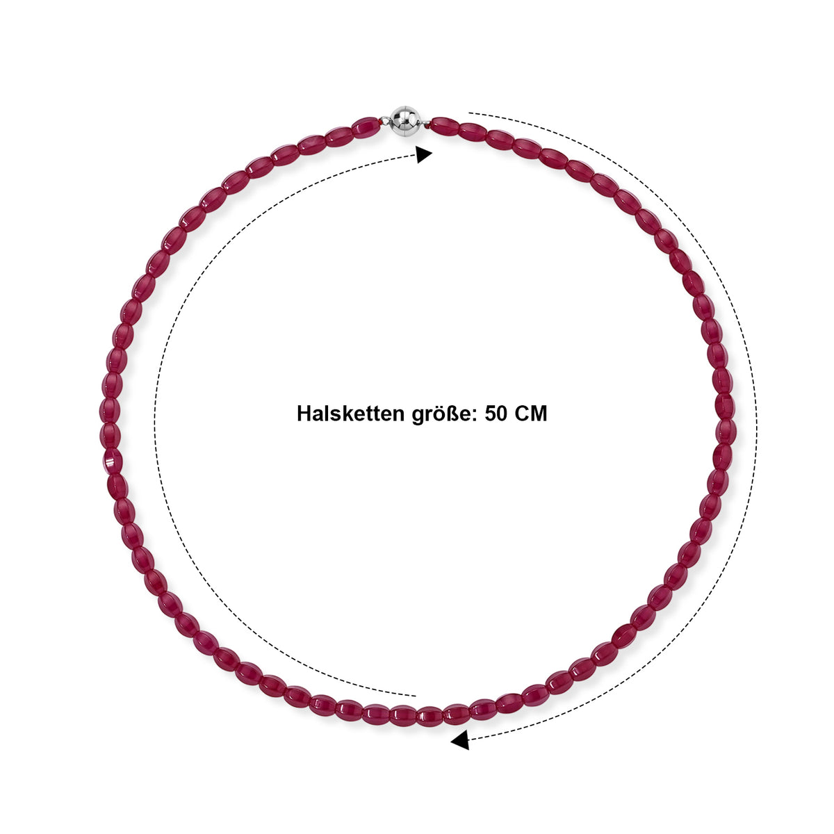 D'Joy Lab Grown Rubin SGL zertifiziert Halskette (8-13 Werktage Lieferzeit) ca. 50 cm 925 Silber Rhodiniert ca. 140.00 ct