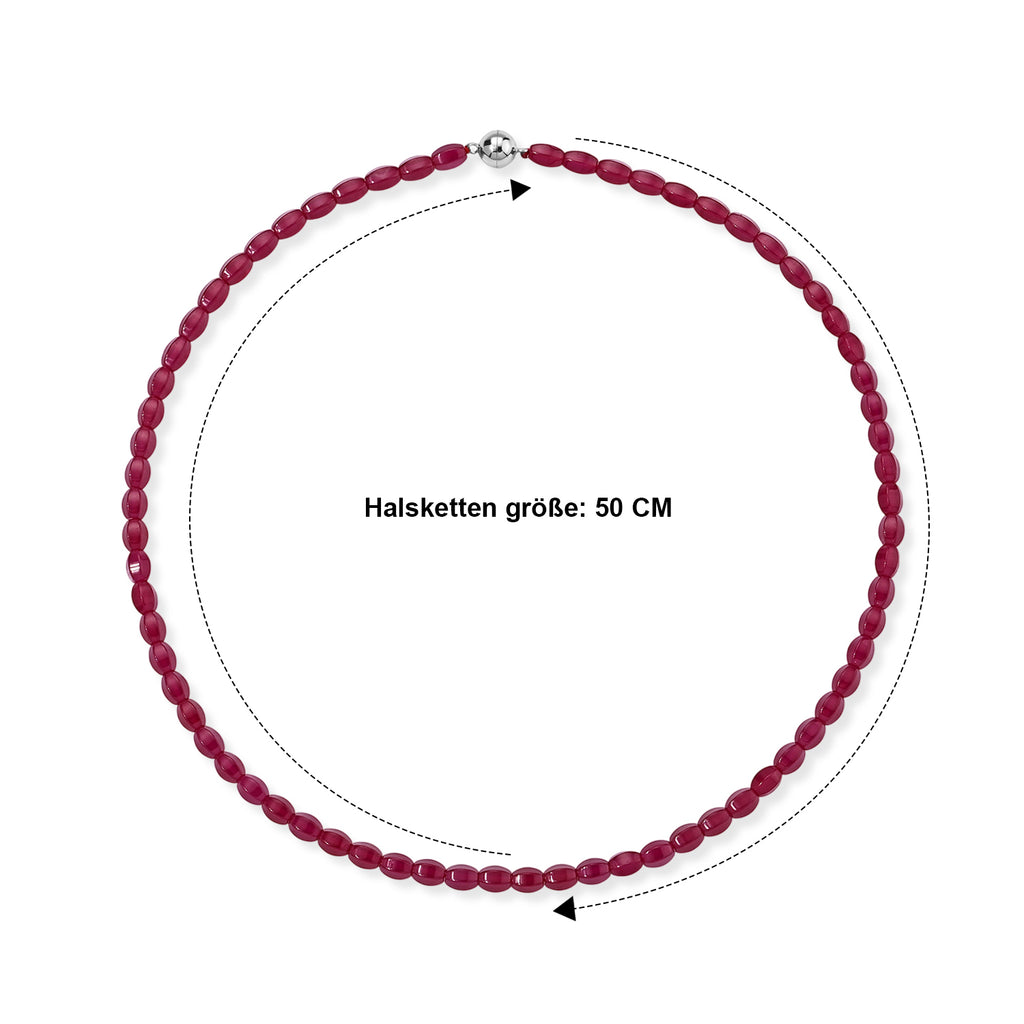 D'Joy Lab Grown Rubin SGL zertifiziert Halskette (8-13 Werktage Lieferzeit) ca. 50 cm 925 Silber Rhodiniert ca. 140.00 ct