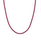 D'Joy Lab Grown Rubin SGL zertifiziert Halskette (8-13 Werktage Lieferzeit) ca. 50 cm 925 Silber Rhodiniert ca. 85,00 ct.