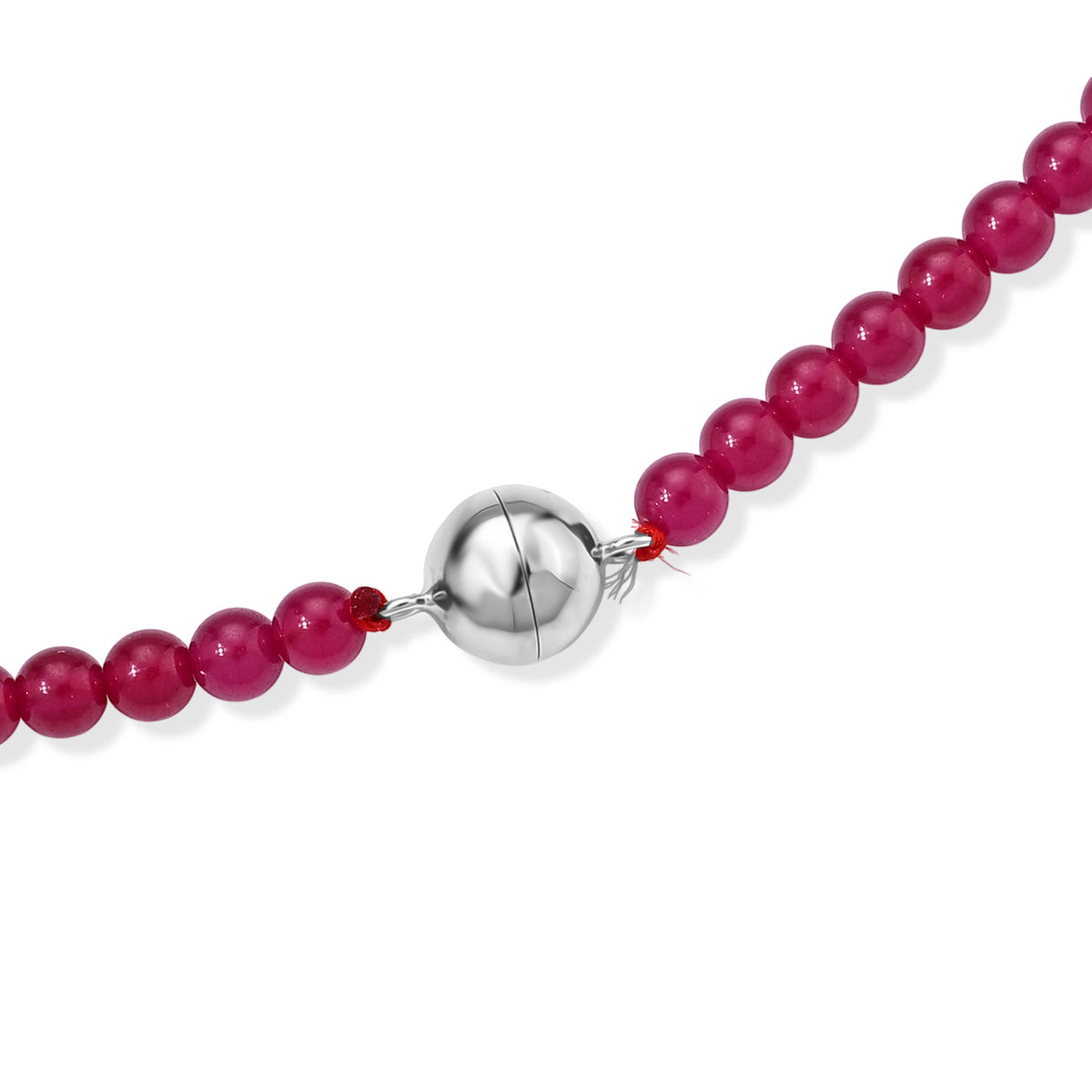 D'Joy Lab Grown Rubin SGL zertifiziert Halskette (8-13 Werktage Lieferzeit) ca. 50 cm 925 Silber Rhodiniert ca. 85,00 ct.
