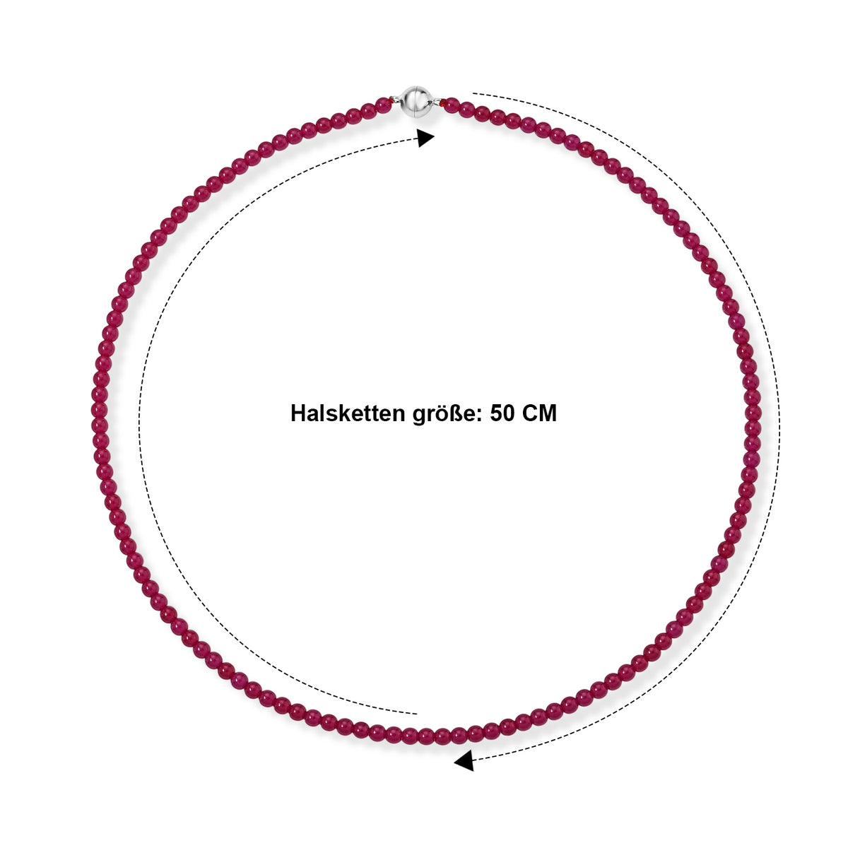 D'Joy Lab Grown Rubin SGL zertifiziert Halskette (8-13 Werktage Lieferzeit) ca. 50 cm 925 Silber Rhodiniert ca. 85,00 ct.