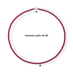 D'Joy Lab Grown Rubin SGL zertifiziert Halskette (8-13 Werktage Lieferzeit) ca. 50 cm 925 Silber Rhodiniert ca. 85,00 ct.