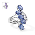 D'Joy Farbwechsel Fluorit Ring 925 Silber Rhodiniert (Größe 17.00) ca. 5,24 ct