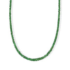 Tsavorite Granat Halskette ca. 45 cm 925 Silber Rhodiniert ca. 42,00 ct.