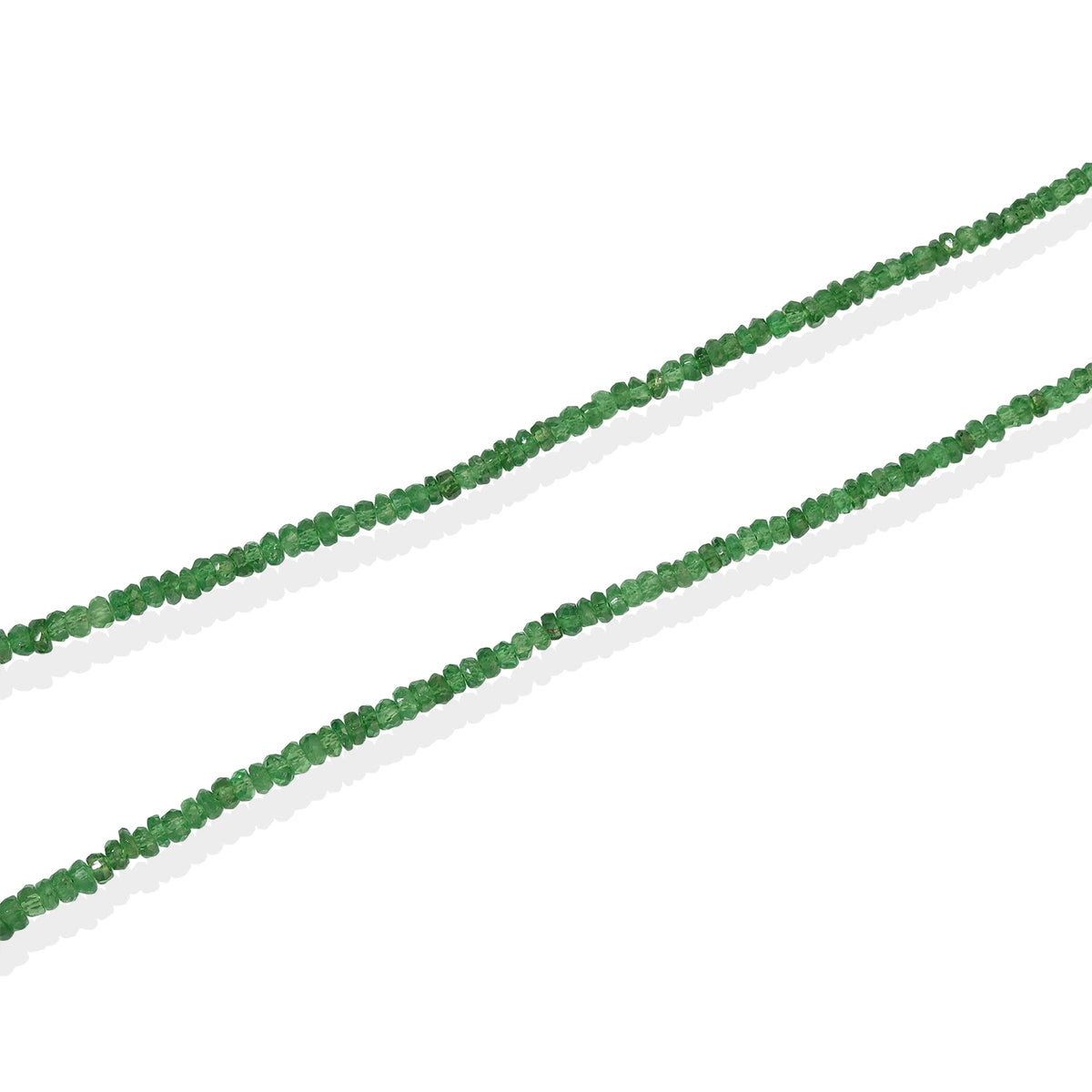 Tsavorite Granat Halskette ca. 45 cm 925 Silber Rhodiniert ca. 42,00 ct.