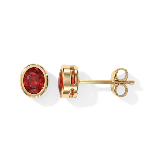 D'Joy AAA Roter Saphir Ohrringe 925 Silber Rhodiniert ca. 0.84 ct
