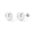 D'Joy Weiße Edison Perle (11-12 mm) Ohrringe 925 Silber Rhodiniert