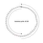 Weiße Edison Perle (8-9 mm) Halskette ca. 50 cm 316L Edelstahl
