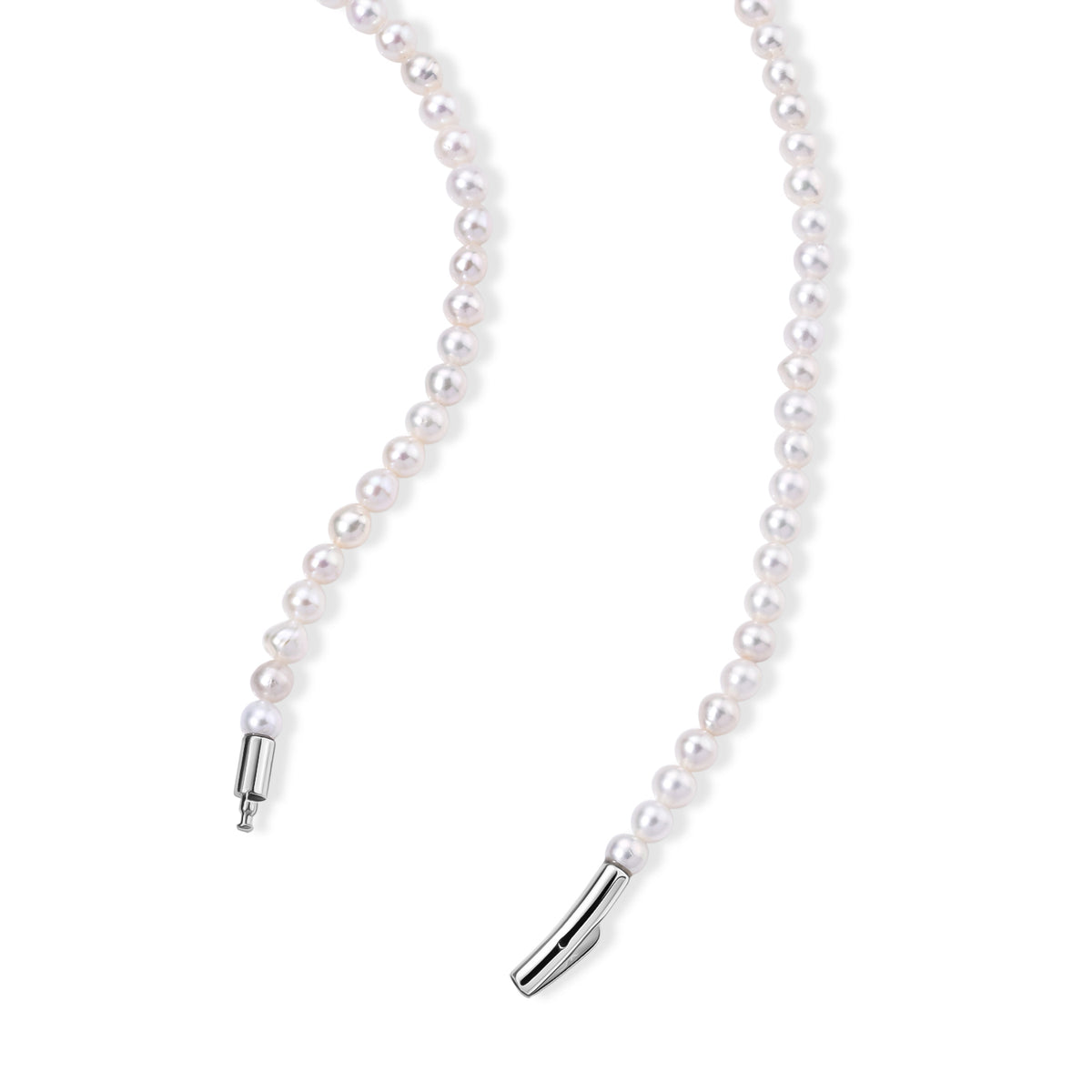 Weiße Edison Perle (5-5.5 mm) Halskette ca. 50 cm 316L Edelstahl