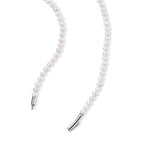 Weiße Edison Perle (5-5.5 mm) Halskette ca. 50 cm 316L Edelstahl