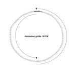 Weiße Edison Perle (5-5.5 mm) Halskette ca. 50 cm 316L Edelstahl