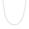 Weiße Süßwasser Perle (5-5.5 mm) Halskette ca. 50 cm 316L Edelstahl