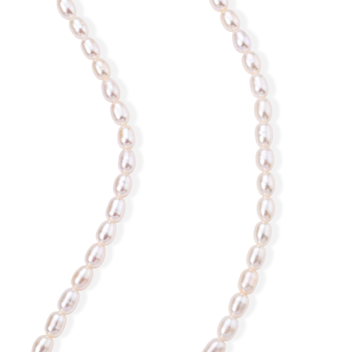 Weiße Süßwasser Perle (5-5.5 mm) Halskette ca. 50 cm 316L Edelstahl