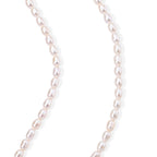 Weiße Süßwasser Perle (5-5.5 mm) Halskette ca. 50 cm 316L Edelstahl