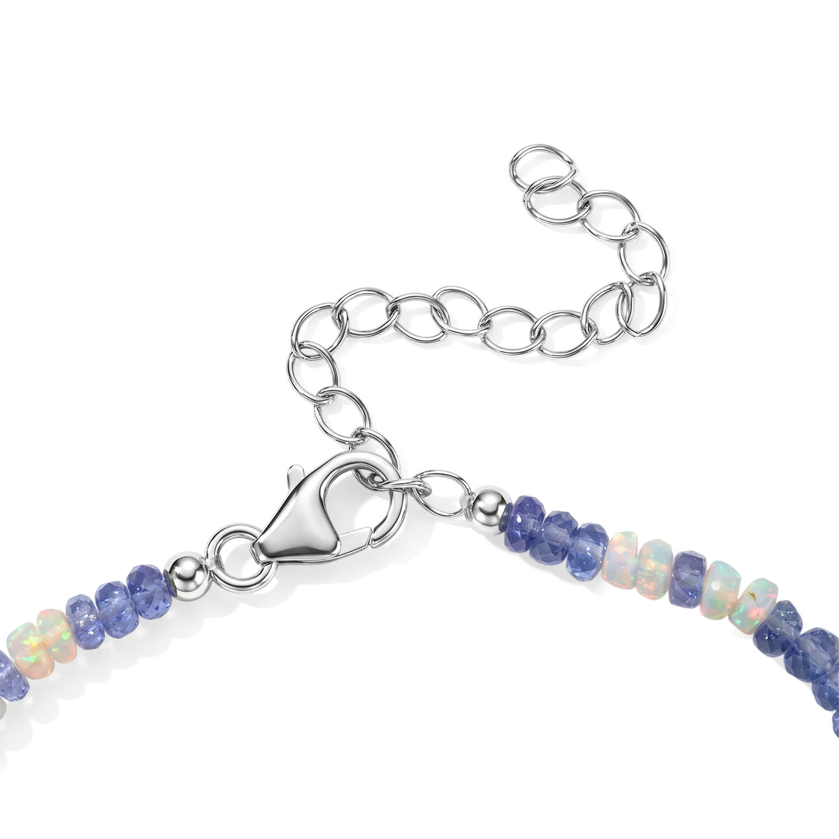 D'Joy Tansanit, Natürlicher, äthiopischer Welo Opal Armband ca. 19 cm 925 Silber Rhodiniert ca. 20,50 ct.
