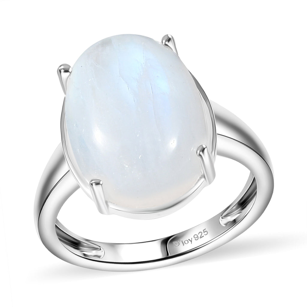 D'Joy AA Regenbogen Mondstein Ring und Anhänger mit 50cm Kette