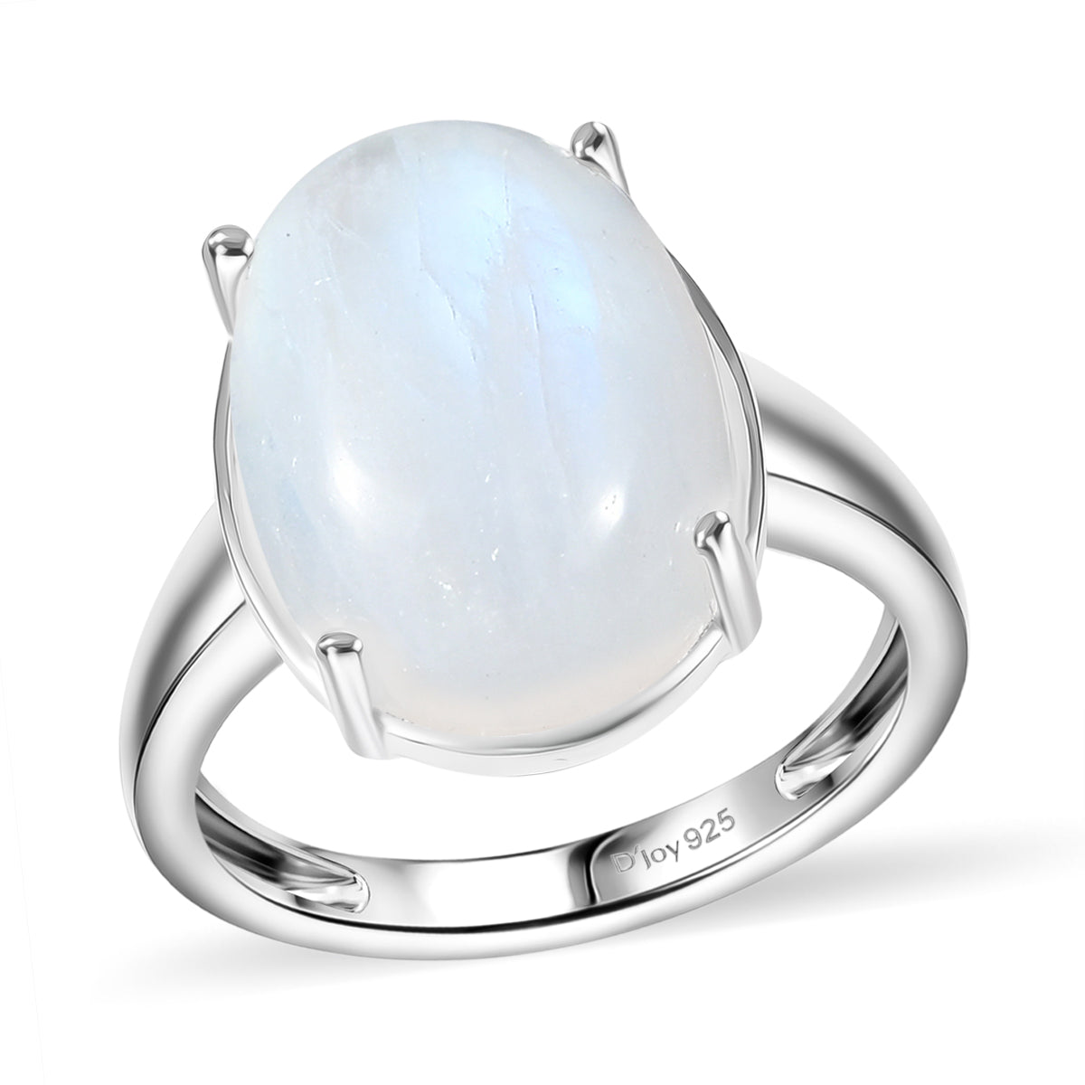 D'Joy AA Regenbogen Mondstein Ring und Anhänger mit 50cm Kette