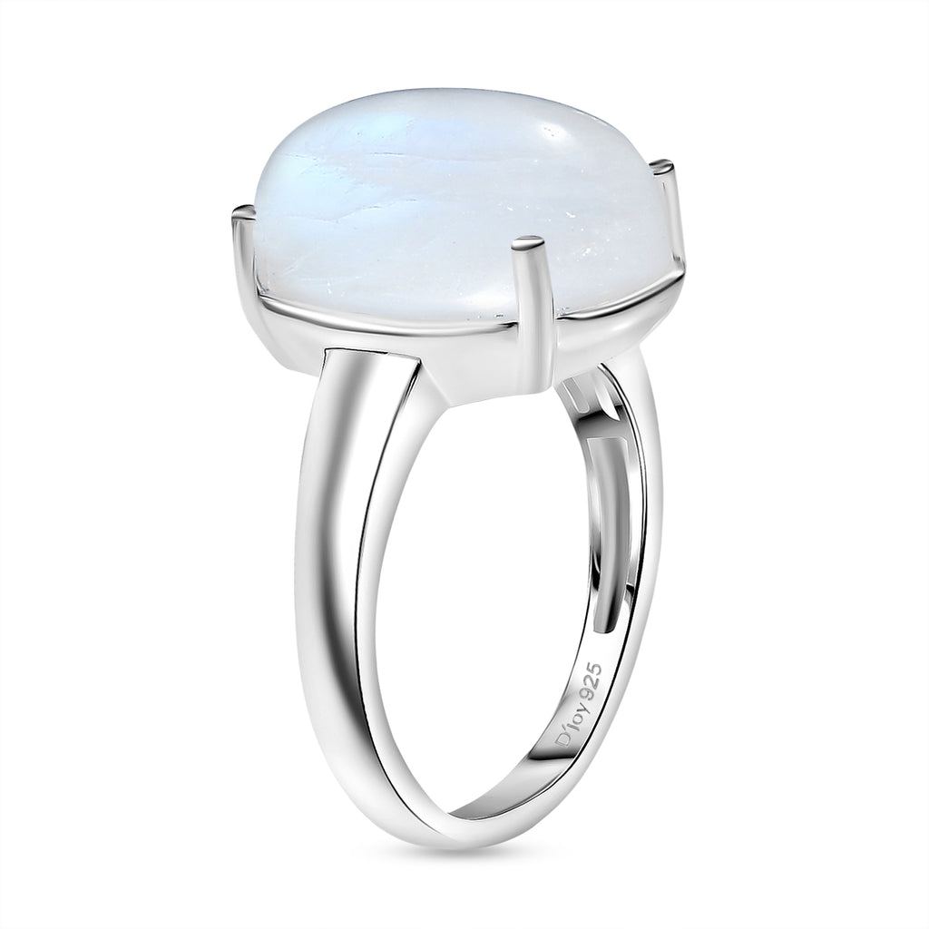 D'Joy AA Regenbogen Mondstein Ring und Anhänger mit 50cm Kette