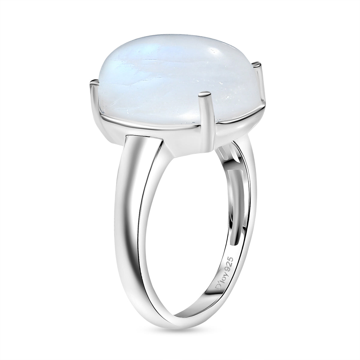 D'Joy AA Regenbogen Mondstein Ring und Anhänger mit 50cm Kette
