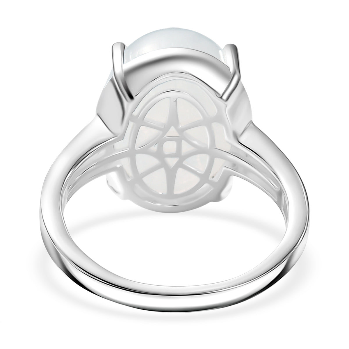 D'Joy AA Regenbogen Mondstein Ring und Anhänger mit 50cm Kette