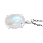 D'Joy AA Regenbogen Mondstein Ring und Anhänger mit 50cm Kette
