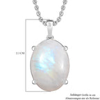 D'Joy AA Regenbogen Mondstein Ring und Anhänger mit 50cm Kette