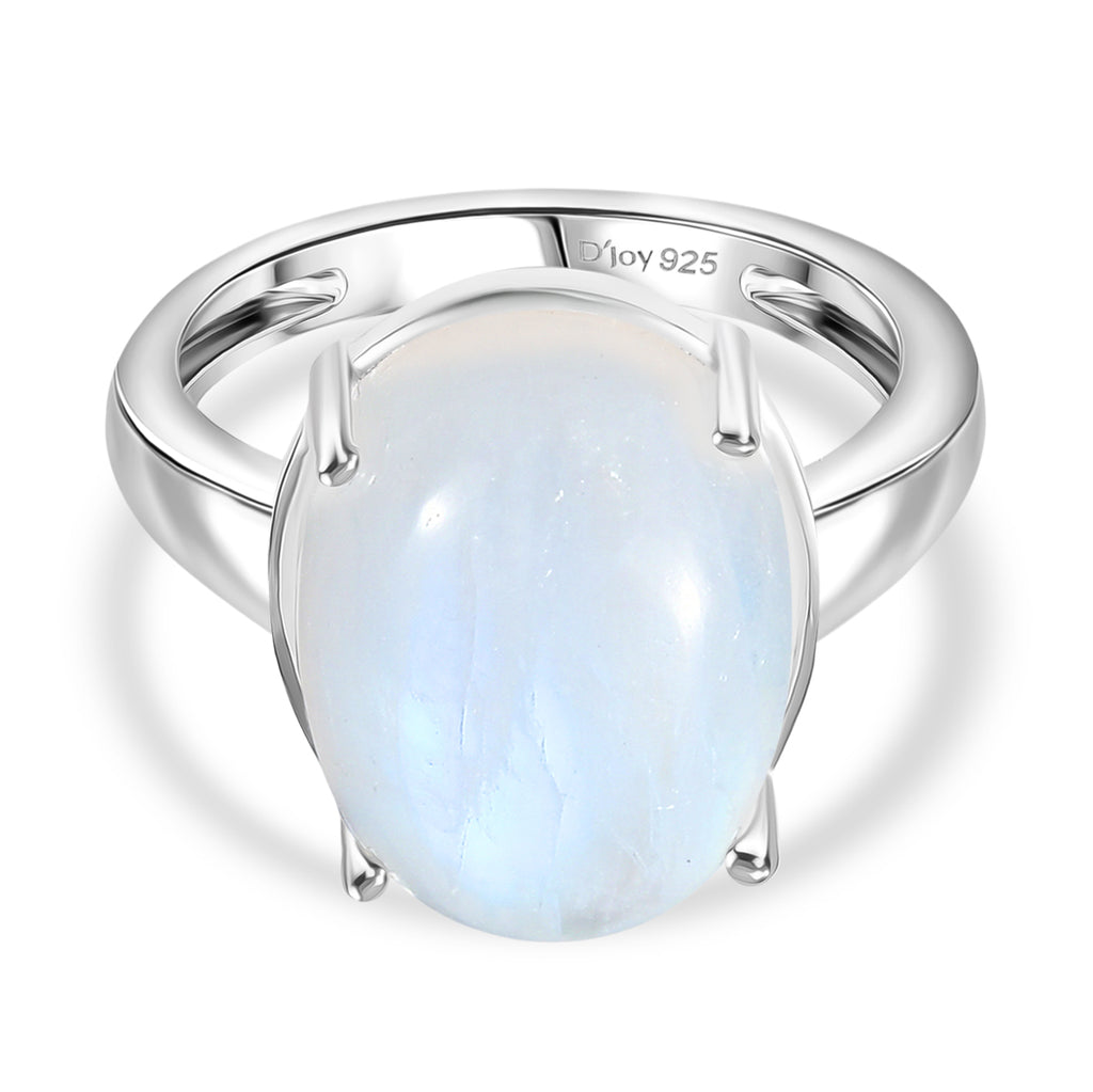 D'Joy AA Regenbogen Mondstein Ring und Anhänger mit 50cm Kette