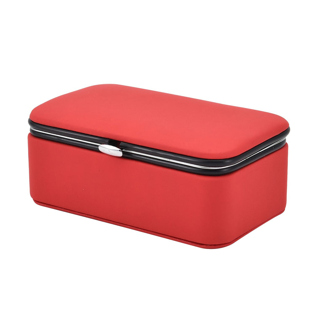 Schmuck-Organizer mit Anlaufschutz Futterung, 12x7.5x5 cm, Rot