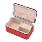 Schmuck-Organizer mit Anlaufschutz Futterung, 12x7.5x5 cm, Rot