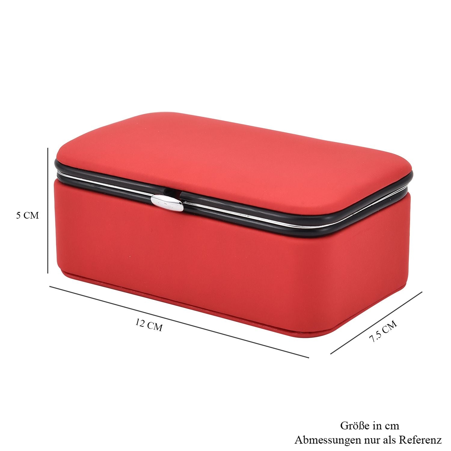 Schmuck-Organizer mit Anlaufschutz Futterung, 12x7.5x5 cm, Rot