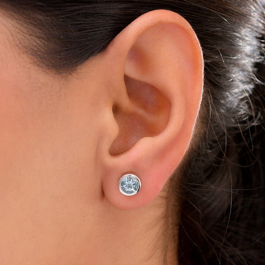 Espirito Santo Aquamarin-Ohrringe, 925 Silber platiniert ca. 1,30 ct