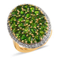Natürlicher Chromdiopsid-Ring, 925 Silber vergoldet (Größe 17.00) ca. 6,11 ct