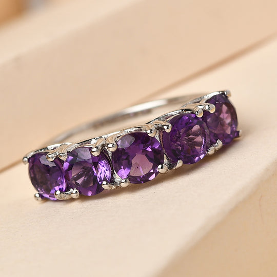 Natürlicher, marokkanischer Amethyst-Ring, 925 Silber platiniert ca. 2,35 ct
