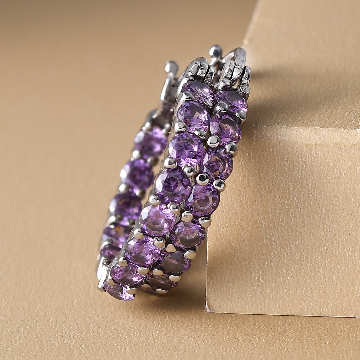 Amethyst Zirkonia-Ohrringe, ca. 5,15 ct