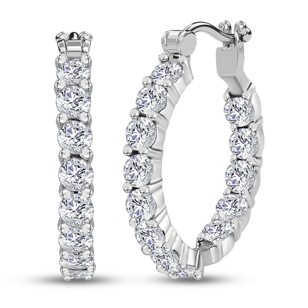 Weiße Zirkonia-Ohrringe, ca. 5,28 ct