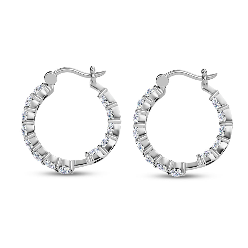 Weiße Zirkonia-Ohrringe, ca. 5,28 ct