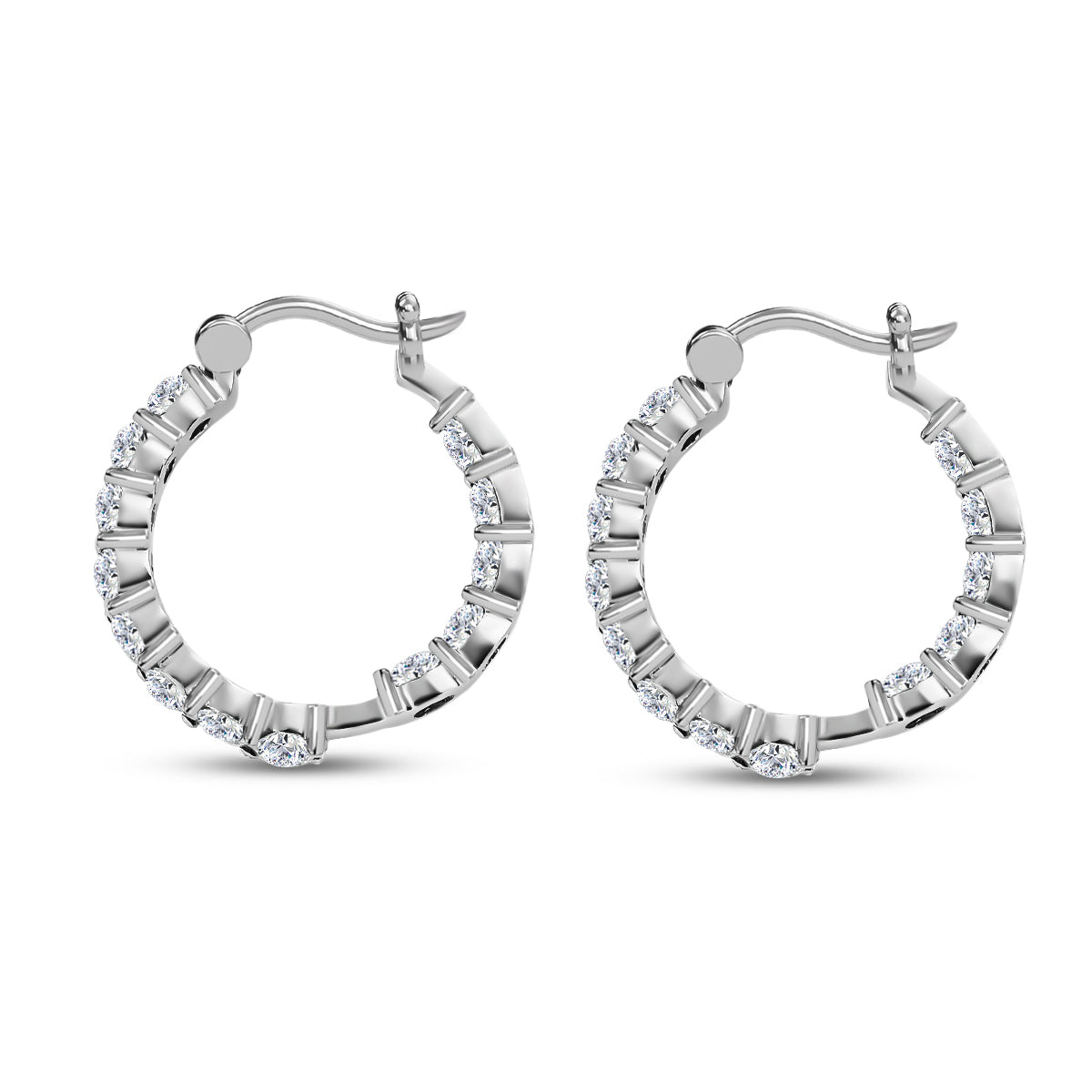 Weiße Zirkonia-Ohrringe, ca. 5,28 ct