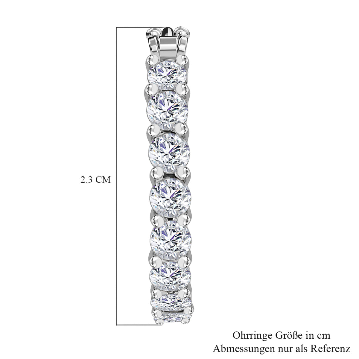 Weiße Zirkonia-Ohrringe, ca. 5,28 ct