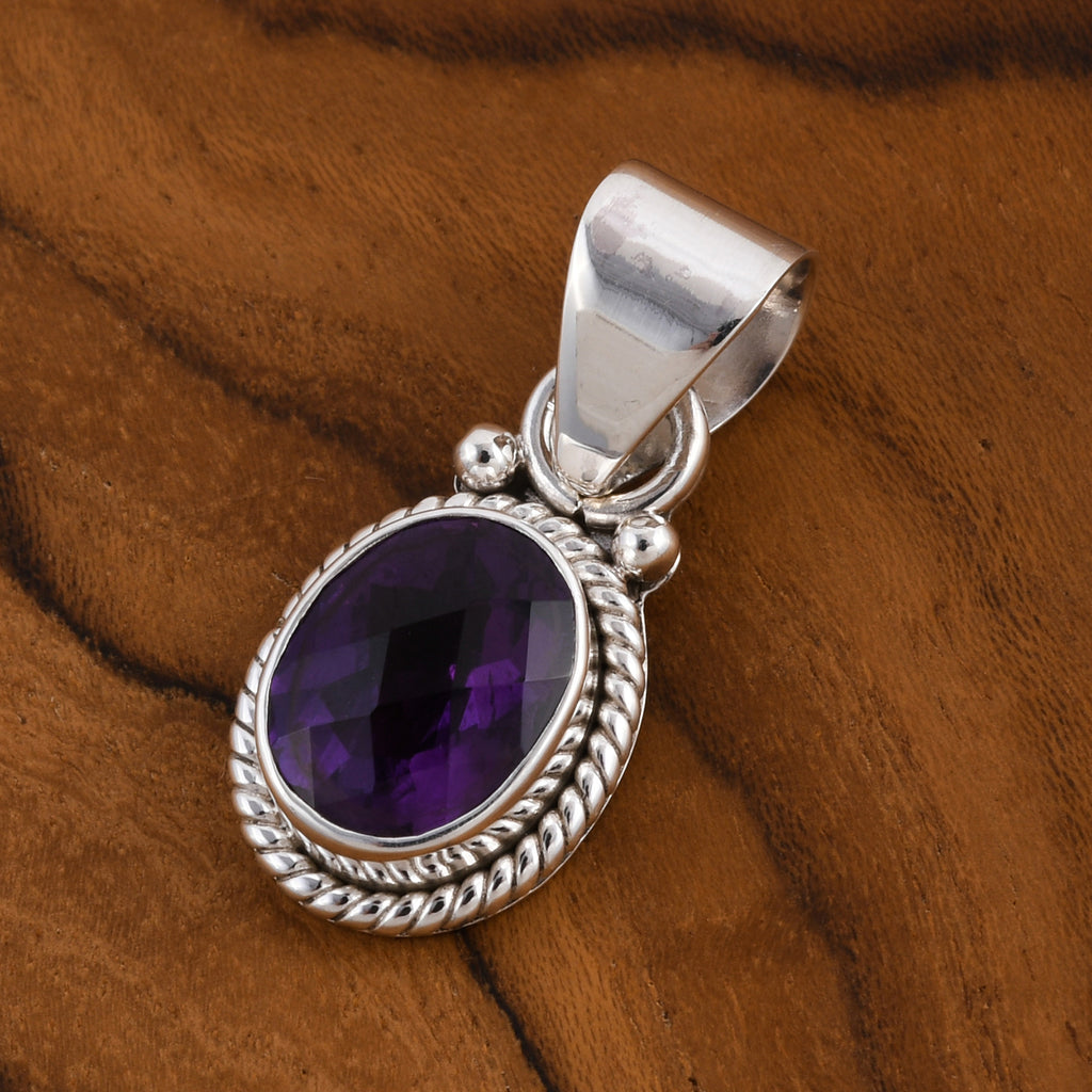 Royal Bali Kollektion - afrikanischer Amethyst-Anhänger, 925 Silber ca. 1,70 ct
