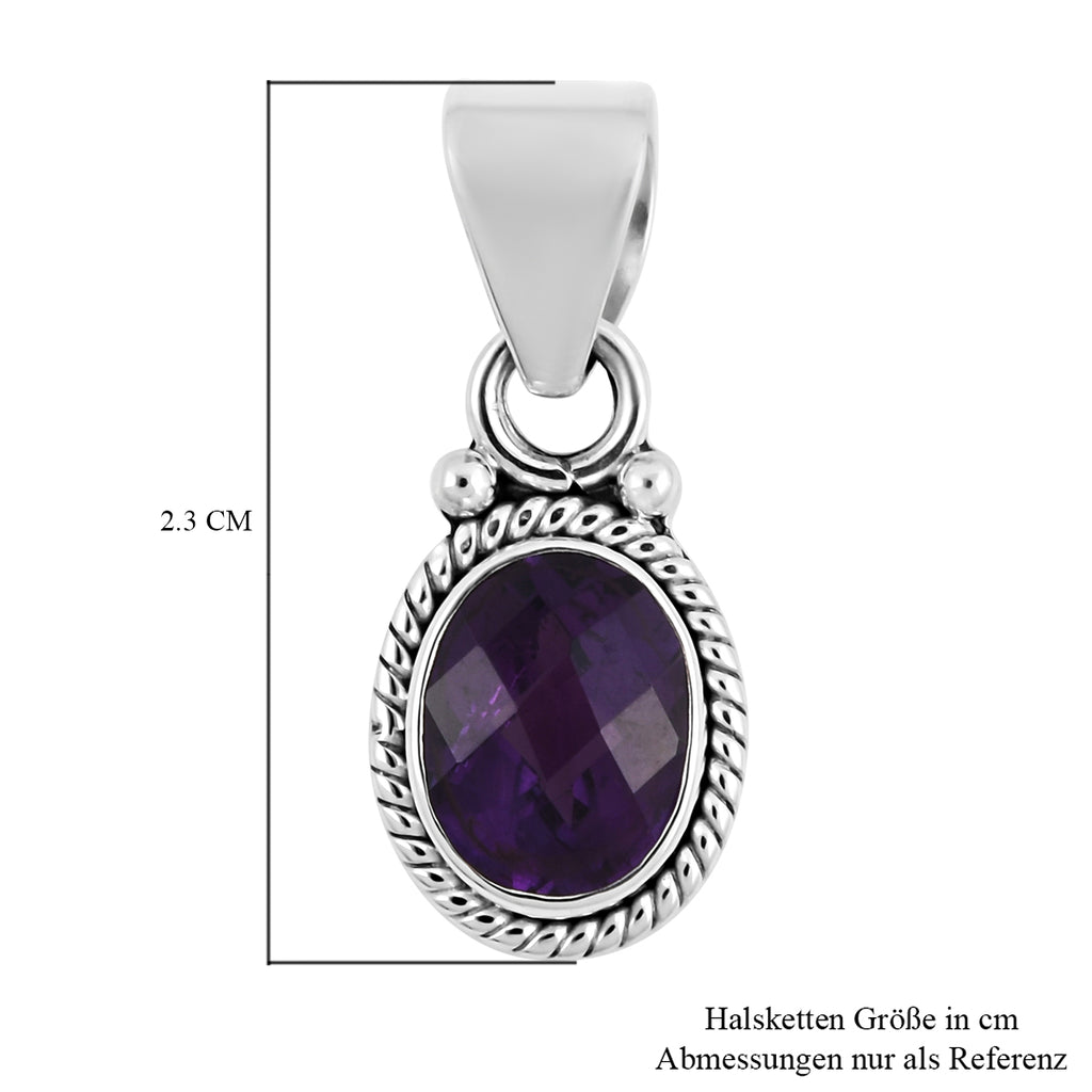 Royal Bali Kollektion - afrikanischer Amethyst-Anhänger, 925 Silber ca. 1,70 ct